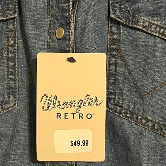 NWT - Wrangler Long Sleeve Western Snap Denim Dress, XXL - Picture 2 of 4